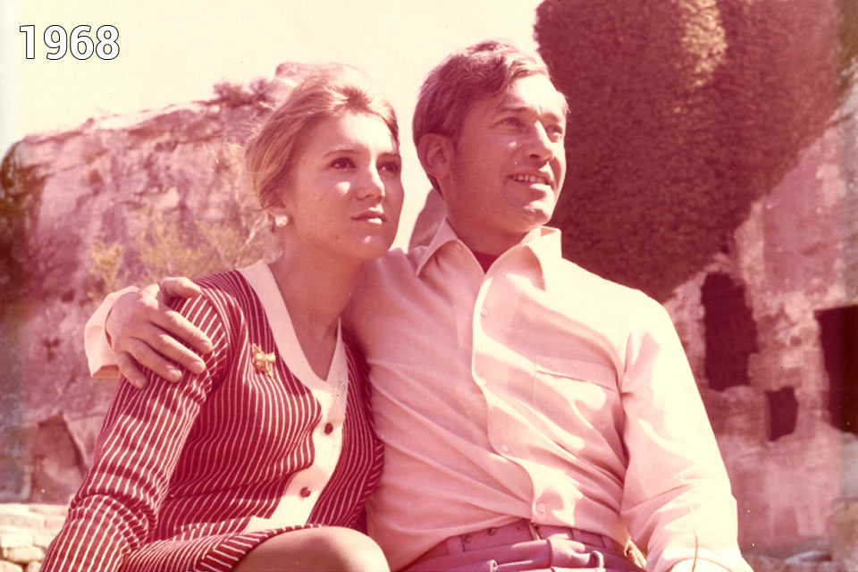 Michel Potay avec sa femme en 1968